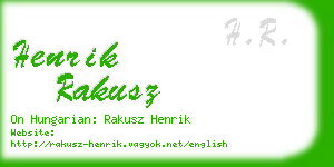 henrik rakusz business card
